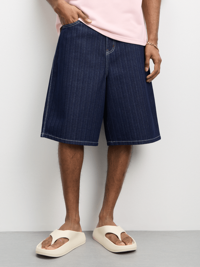 Dark-Wash Denim Jort
